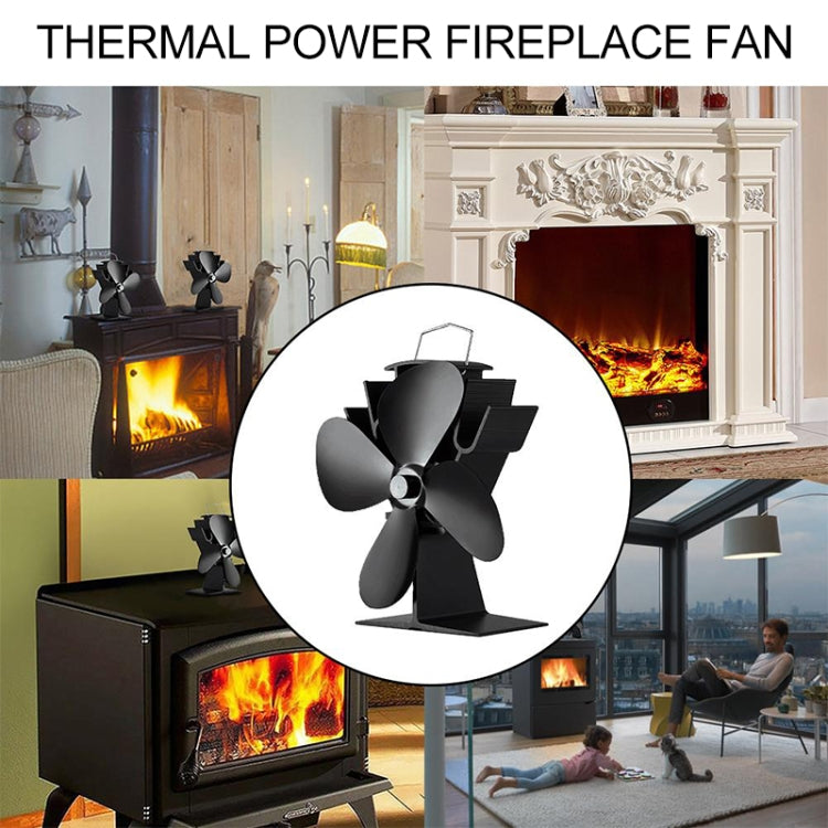 YL603 Eco-friendly Aluminum Alloy Heat Powered Stove Fan with 4 Blades for Wood / Gas / Pellet Stoves (Silver) - Consumer Electronics by buy2fix | Online Shopping UK | buy2fix