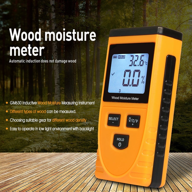 GM630 Digital Wood Moisture Meter with LCD(Orange) - Consumer Electronics by buy2fix | Online Shopping UK | buy2fix