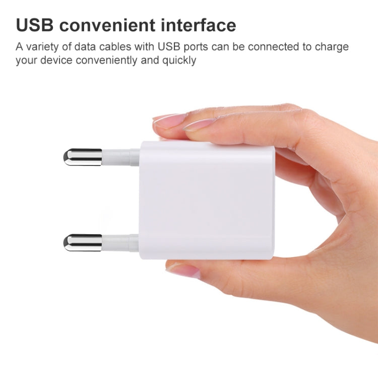 A2165 5V 1A Single USB Interface Mini Travel Charger, EU Plug(White) - Apple Accessories by buy2fix | Online Shopping UK | buy2fix