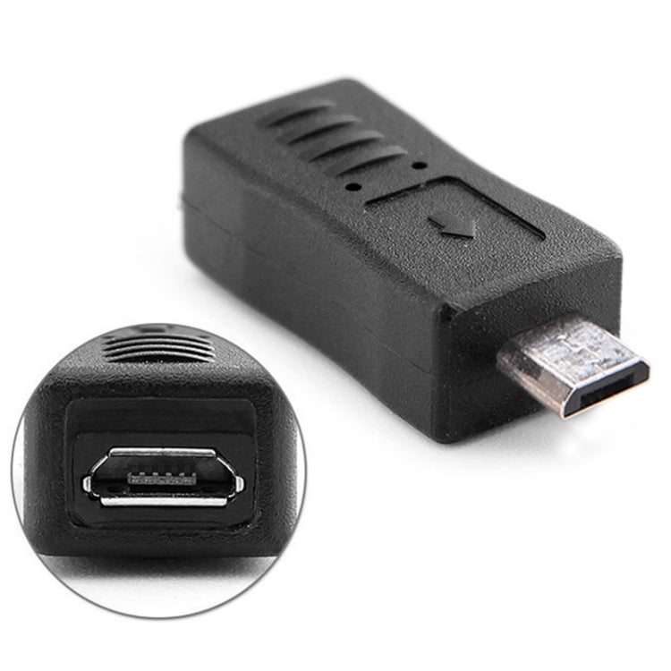 USB 2.0 Micro USB Male to Female Adapter for Galaxy S IV / i9500 / S III / i9300(Black) -  by buy2fix | Online Shopping UK | buy2fix