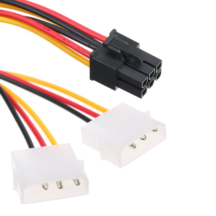 6 Pin Male to 2 x 4 Pin Female Power Cable, Length: 17.5cm - Computer & Networking by buy2fix | Online Shopping UK | buy2fix