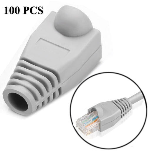 Network Cable Boots Cap Cover for RJ45, Grey (100 pcs in one packaging , the price is for 100 pcs)(Grey) - Computer & Networking by buy2fix | Online Shopping UK | buy2fix