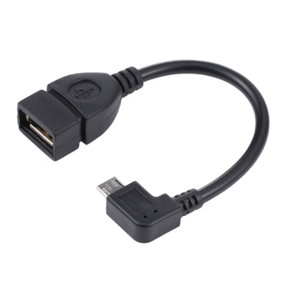 90 Degree Micro USB Male to USB 2.0 AF Adapter Cable with OTG Function For Galaxy / Nokia / LG / BlackBerry / HTC One X /Amazon Kindle / Sony Xperia etc. (13cm)(Black) - OTG Adapter by buy2fix | Online Shopping UK | buy2fix