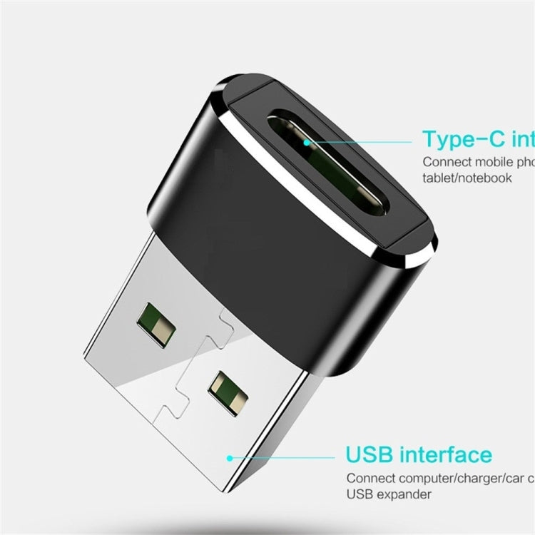 2 PCS USB-C / Type-C Female to USB 2.0 Male Adapter, Support Charging & Transmission(Silver) - Type-C Adapter by buy2fix | Online Shopping UK | buy2fix