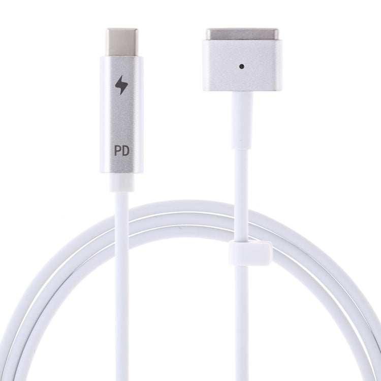 85W 5 Pin MagSafe 2 (T-Shaped) to USB-C / Type-C PD Charging Cable(White) - Apple Accessories by buy2fix | Online Shopping UK | buy2fix