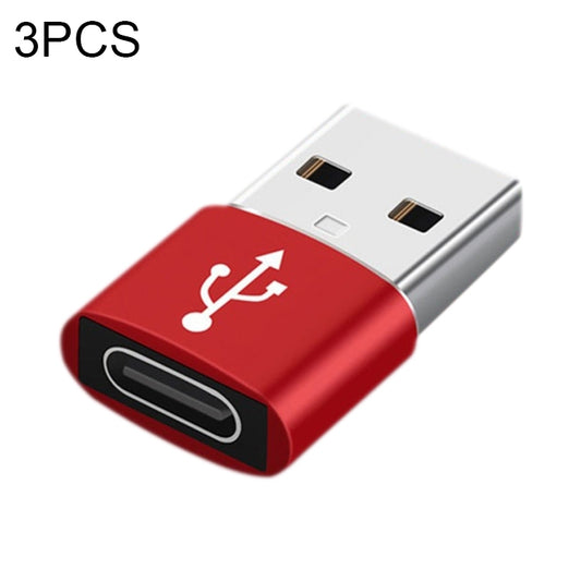 USB-C / Type-C Female to USB 3.0 Male Aluminum Alloy Adapter, Support Charging & Transmission Data(Red) - Type-C Adapter by buy2fix | Online Shopping UK | buy2fix