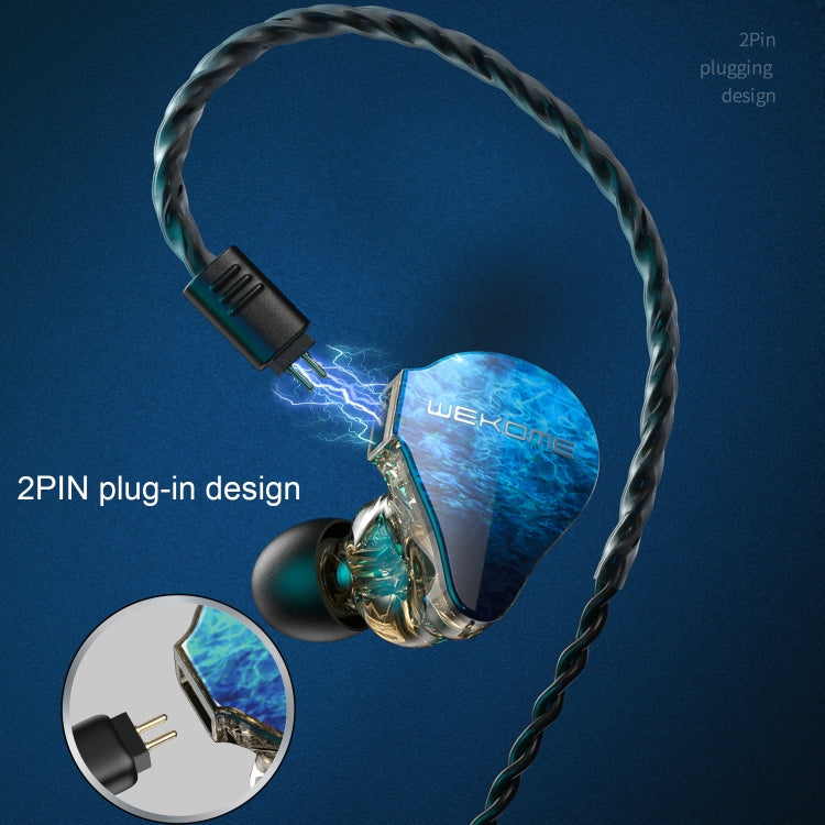 WK Y25 Amber Bluetooth + 3.5mm Elbow Plug Dual-purpose Ear-mounted Wired Earphone (Blue) - In Ear Wired Earphone by WK | Online Shopping UK | buy2fix