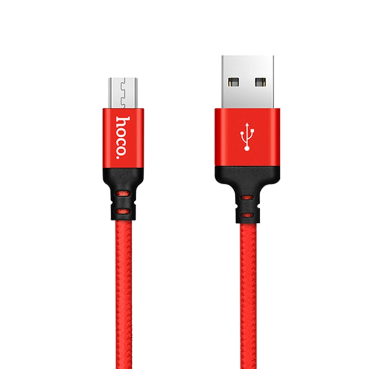 hoco X14 1m Nylon Braided Aluminium Alloy Micro USB to USB Data Sync Charging Cable(Red) - Micro USB Cable by hoco | Online Shopping UK | buy2fix