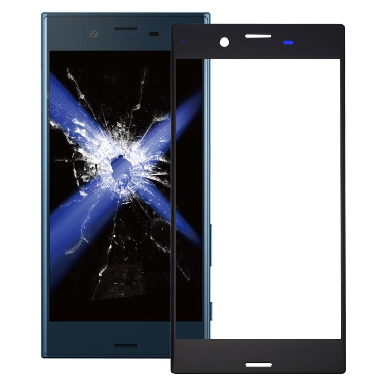 Front Screen Outer Glass Lens for Sony Xperia XZ(Black) - Repair & Spare Parts by buy2fix | Online Shopping UK | buy2fix