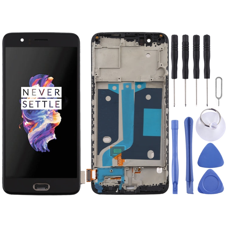 For OnePlus 5 A5000 TFT Material LCD Screen and Digitizer Full Assembly with Frame (Black) - LCD Screen by buy2fix | Online Shopping UK | buy2fix