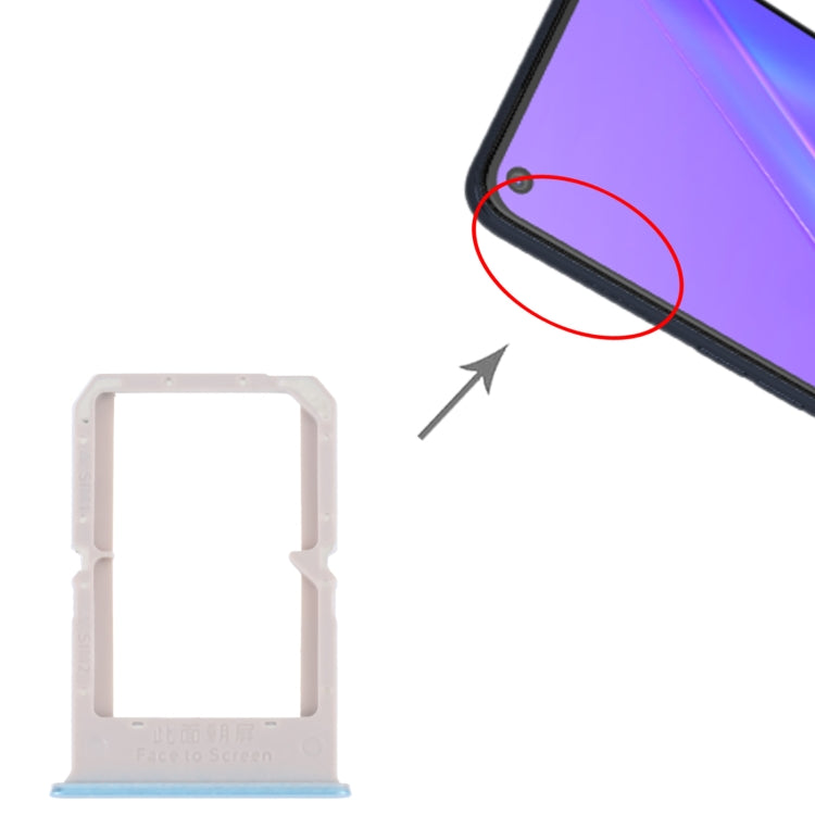 For OPPO A72 4G / A92 4G SIM Card Tray + SIM Card Tray (Blue) - Card Socket by buy2fix | Online Shopping UK | buy2fix