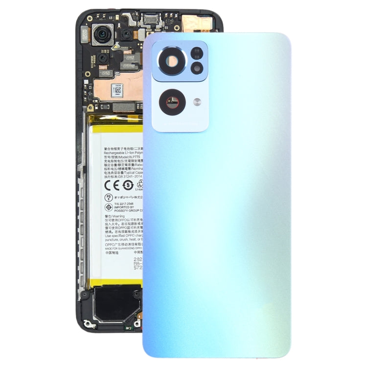 For OPPO Reno7 Pro Original Battery Back Cover with Camera Lens Cover(Blue) - Back Cover by buy2fix | Online Shopping UK | buy2fix