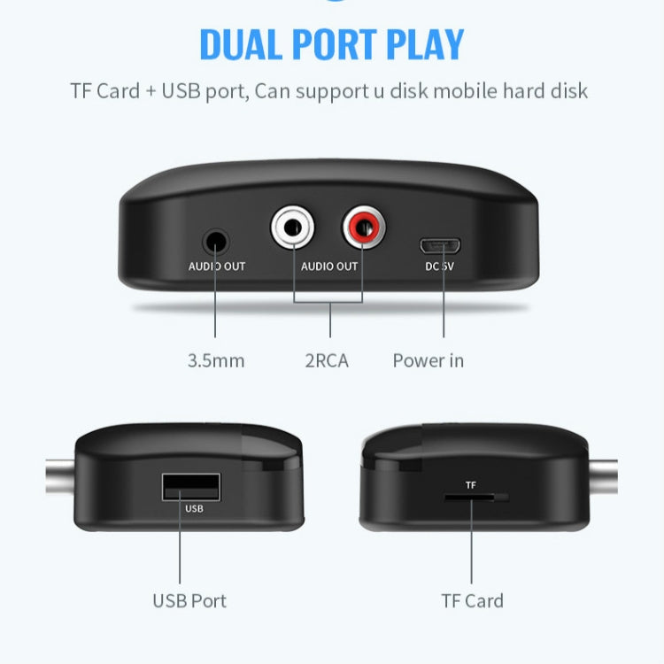 B20 NFC Bluetooth 5.0 Music Receiver Car Bluetooth Receiver, Support Hands-free Call & TF Vard & U Disk - Apple Accessories by buy2fix | Online Shopping UK | buy2fix
