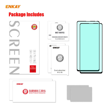 For Xiaomi Redmi Note 9S/Note 9 Pro 2 PCS ENKAY Hat-Prince 0.26mm 9H 6D Curved Full Screen Eye Protection Green Film Tempered Glass Protector - Xiaomi Accessories by ENKAY | Online Shopping UK | buy2fix