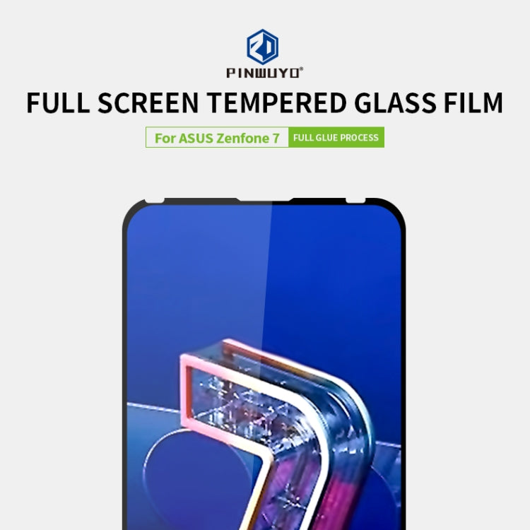 For ASUS Zenfone7 / ZS670KL PINWUYO 9H 2.5D Full Screen Tempered Glass Film(Black) - ASUS Tempered Glass by PINWUYO | Online Shopping UK | buy2fix