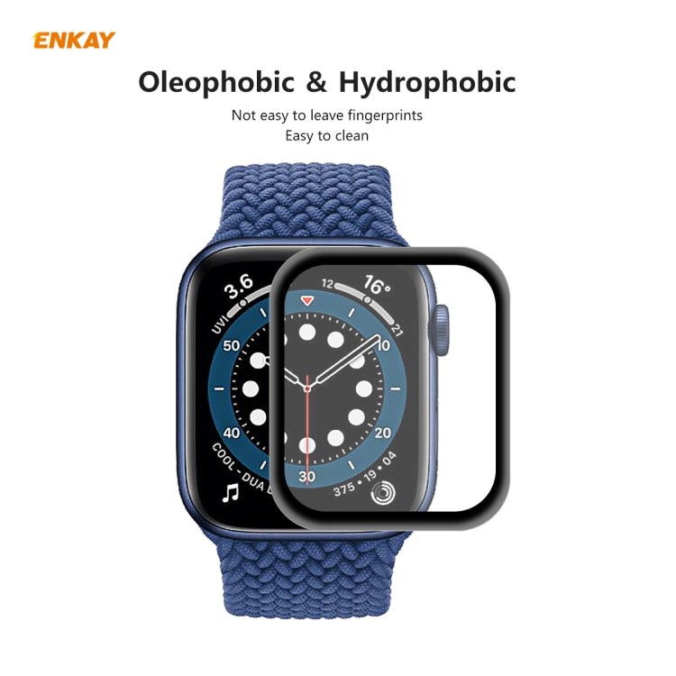 For Apple Watch 6/5/4/SE 44mm 5PCS ENKAY Hat-Prince 0.2mm 9H Surface Hardness 3D Explosion-proof Aluminum Alloy Edge Full Screen Tempered Glass Screen Film - Watch Cases by ENKAY | Online Shopping UK | buy2fix