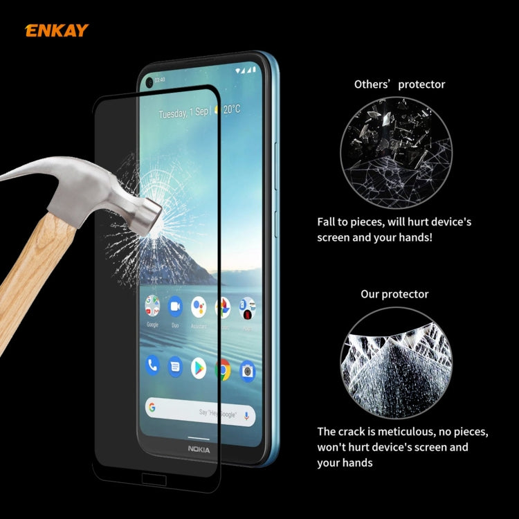 For Nokia 3.4 2 PCS ENKAY Hat-Prince Full Glue 0.26mm 9H 2.5D Tempered Glass Full Coverage Film - Nokia Tempered Glass by ENKAY | Online Shopping UK | buy2fix