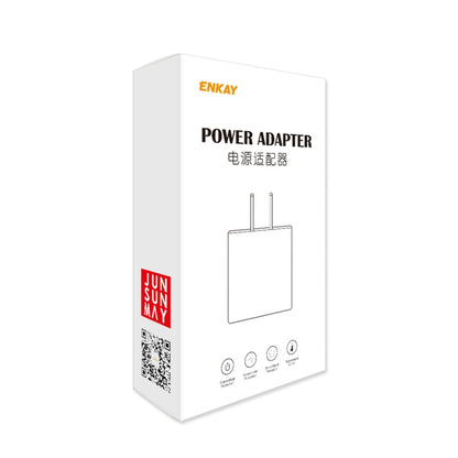 ENKAY Hat-Prince T033 18W 3A QC3.0 Fast Charging Power Adapter EU Plug Portable Travel Charger With 3A 1m 8 Pin Cable - USB Charger by ENKAY | Online Shopping UK | buy2fix