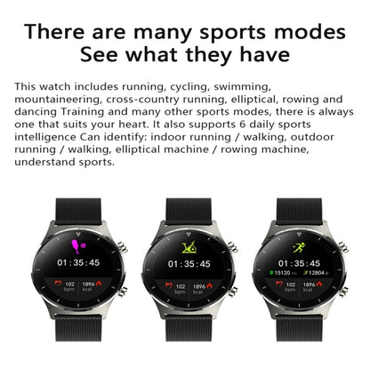 E13 1.28 inch IPS Color Screen Smart Watch, IP68 Waterproof, Silicone Watchband,Support Heart Rate Monitoring/Blood Pressure Monitoring/Blood Oxygen Monitoring/Sleep Monitoring(Black) - Smart Wear by buy2fix | Online Shopping UK | buy2fix