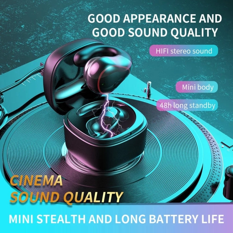 T25 Over-ear Bluetooth 5.0 Single-ear Invisible Wireless Earphone High Definition Call Super Long Standby Bone Conduction Earphone(Gray) - Apple Accessories by buy2fix | Online Shopping UK | buy2fix