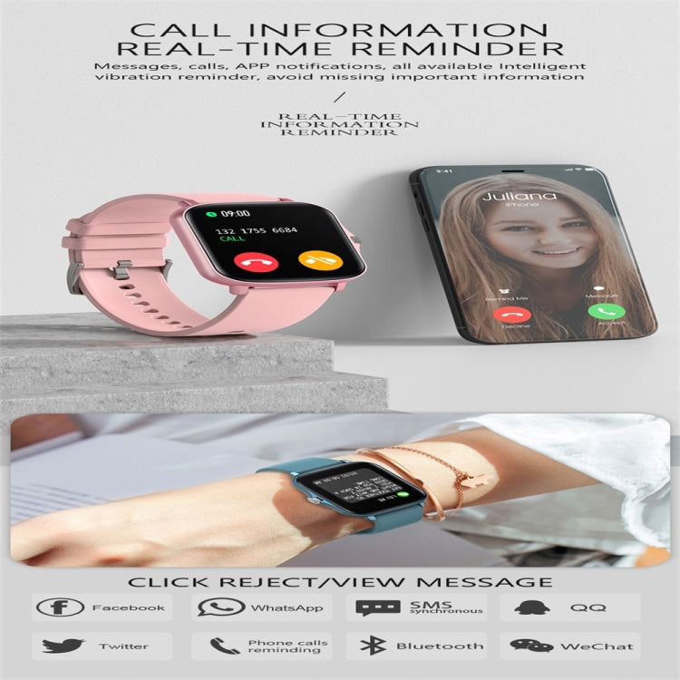 Y20 1.69 inch Color Screen Smart Watch IP67 Waterproof,Support Heart Rate Monitoring/Blood Pressure Monitoring/Blood Oxygen Monitoring/Sleep Monitoring(Pink) - Smart Wear by buy2fix | Online Shopping UK | buy2fix