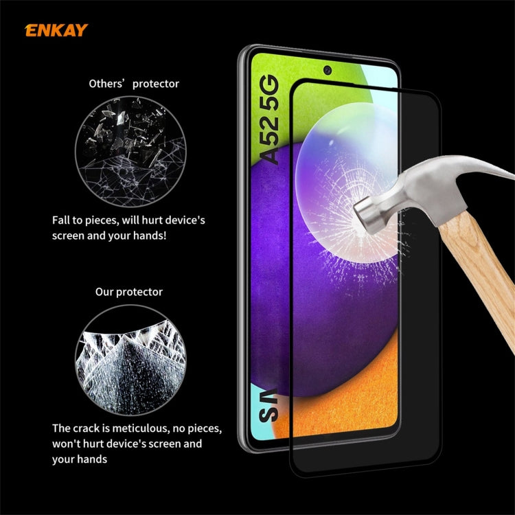 For Samsung Galaxy A52 5G / 4G ENKAY Hat-Prince Full Glue 0.26mm 9H 2.5D Tempered Glass Full Coverage Film - Galaxy A52 5G Tempered Glass by ENKAY | Online Shopping UK | buy2fix