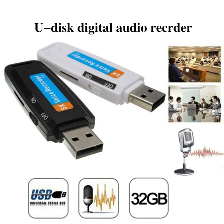 SK001 Professional Rechargeable U-Disk Portable USB Digital Audio Voice Recorder Pen Support TF Card Up to 32GB Dictaphone Flash Drive(Black) - Consumer Electronics by buy2fix | Online Shopping UK | buy2fix
