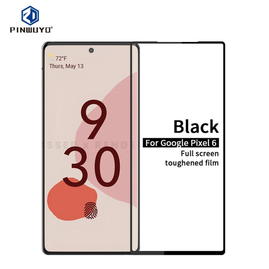 For Google Pixel 6 PINWUYO 9H 2.5D Full Screen Tempered Glass Film(Black) - Google Tempered Glass by PINWUYO | Online Shopping UK | buy2fix