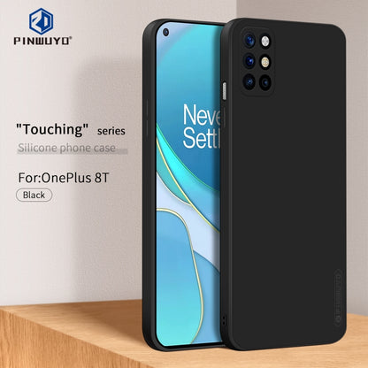 For OnePlus 8T PINWUYO Touching Series Liquid Silicone TPU Shockproof Case(Black) - OnePlus Cases by PINWUYO | Online Shopping UK | buy2fix