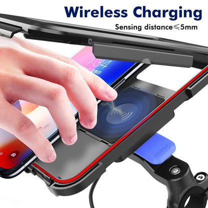 WH-69 Bicycle Non-slip Wireless Charging Phone Holder Motorcycle Motorbike Mobile Handlebar Bracket - Outdoor & Sports by buy2fix | Online Shopping UK | buy2fix