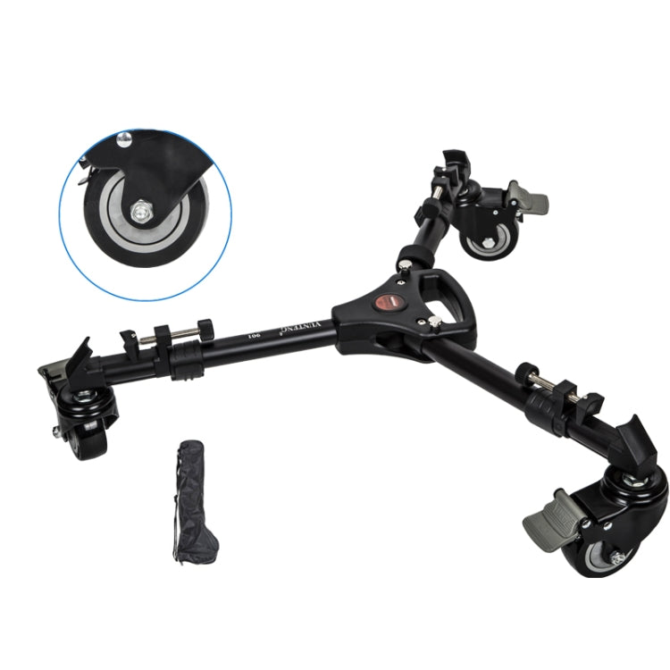 YUNTENG 901 Aluminium Alloy Camera Tripod Foot Wheel Pulley Base, Load 30KG - Camera Accessories by buy2fix | Online Shopping UK | buy2fix