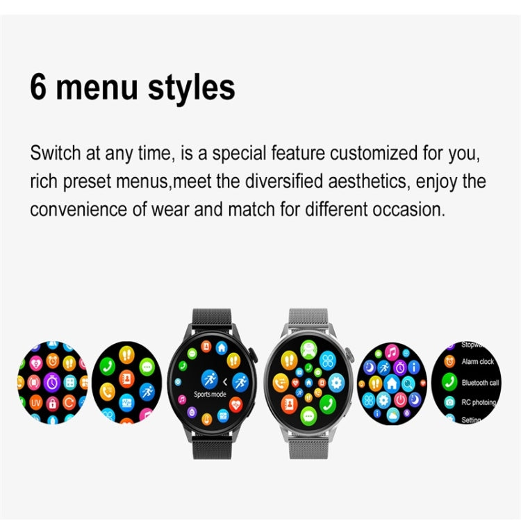 DT4 1.36 inch Steel Watchband Color Screen Smart Watch(Silver) - Smart Wear by buy2fix | Online Shopping UK | buy2fix