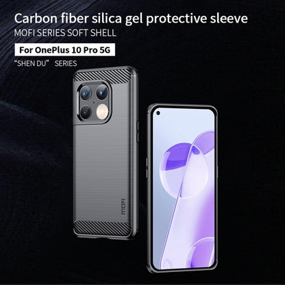 For OnePlus 10 Pro 5G MOFI Gentleness Brushed Carbon Fiber Soft TPU Case(Blue) - OnePlus Cases by MOFI | Online Shopping UK | buy2fix