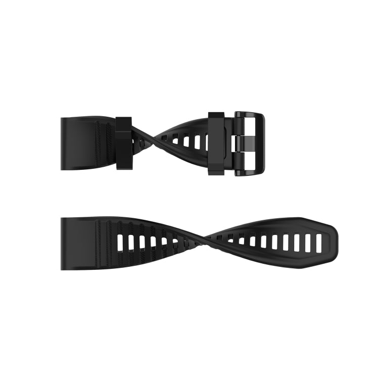 For Garmin Fenix 6X Pro 26mm Silicone Watch Band(Black) - Smart Wear by buy2fix | Online Shopping UK | buy2fix