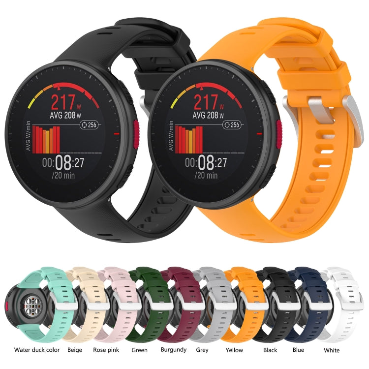 For Polar Vantage V2 Silicone Solid Color Sports Strap(Black) -  by buy2fix | Online Shopping UK | buy2fix