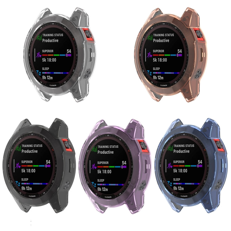 For Garmin Fenix 7X Shockproof TPU Soft Protective Case(Transparent) - Watch Cases by buy2fix | Online Shopping UK | buy2fix