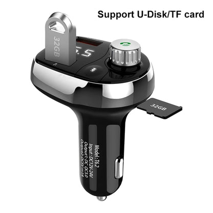 T62 Dual USB QC 3.0 Fast  Charger Bluetooth 5.0 Adapter MP3 Player Handsfree Car Kit FM Transmitter - In Car by buy2fix | Online Shopping UK | buy2fix