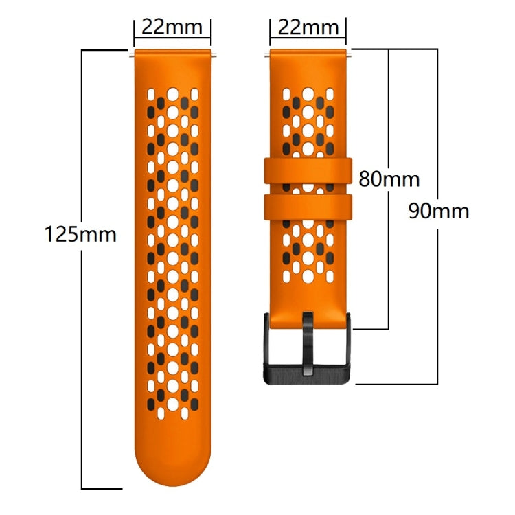 For Samsung Galaxy Watch 46mm 22mm Two-Color Breathable Silicone Watch Band(Midnight Blue+Orange) - Smart Wear by buy2fix | Online Shopping UK | buy2fix