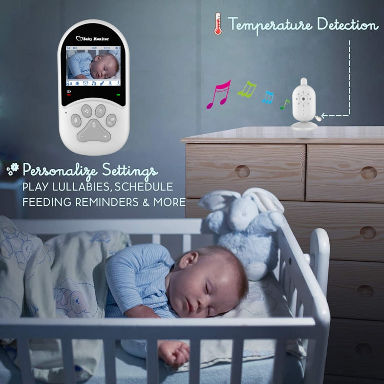 660 2.4 inch LCD Screen Baby Monitor, Two Way Talk, Sound Temperature Alarm Wireless Lullaby Music Play - Security by buy2fix | Online Shopping UK | buy2fix