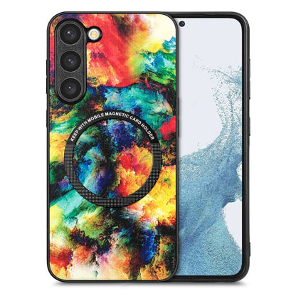 For Samsung Galaxy S23+ 5G Colored Drawing Leather Back Cover Magsafe Phone Case(Colorful Cloud) - Galaxy S23+ 5G Cases by buy2fix | Online Shopping UK | buy2fix