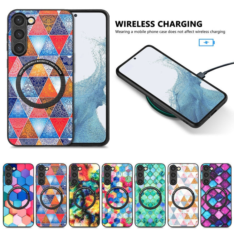 For Samsung Galaxy S23+ 5G Colored Drawing Leather Back Cover Magsafe Phone Case(Colorful Cloud) - Galaxy S23+ 5G Cases by buy2fix | Online Shopping UK | buy2fix