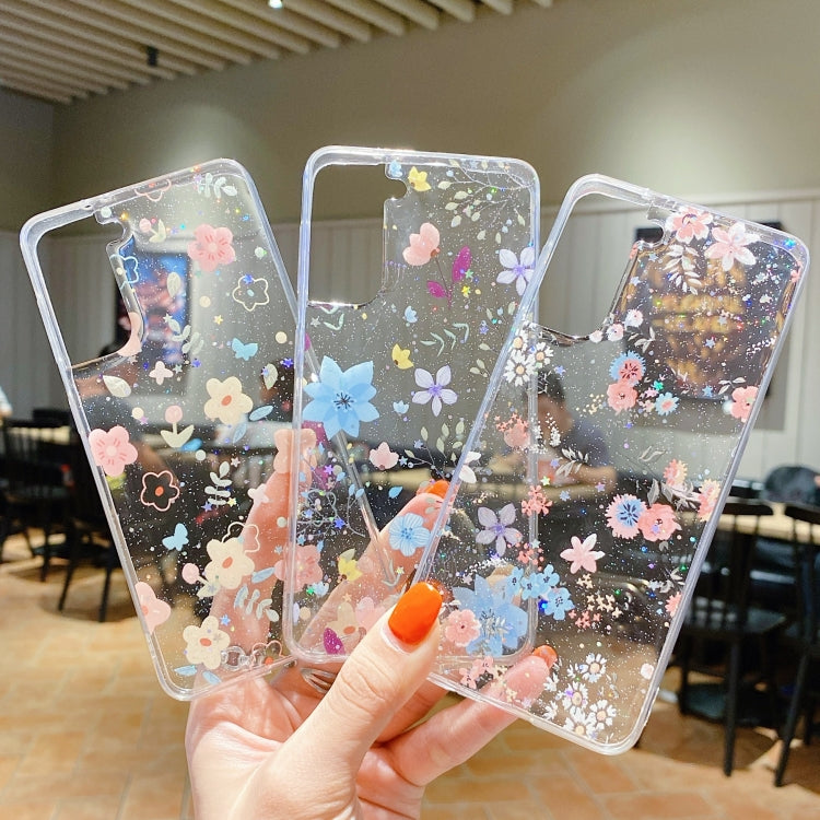 For Samsung Galaxy S20 FE Fresh Small Floral Epoxy TPU Phone Case(Blue Flowers 5) - Galaxy S20 FE Cases by buy2fix | Online Shopping UK | buy2fix