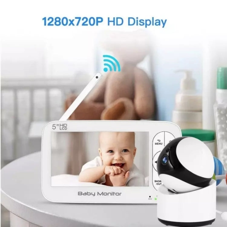 DY55A Built-in Lullabies Video Babyphone 5 inch Screen Digital Wireless Baby Monitor Camera(EU Plug) - Security by buy2fix | Online Shopping UK | buy2fix