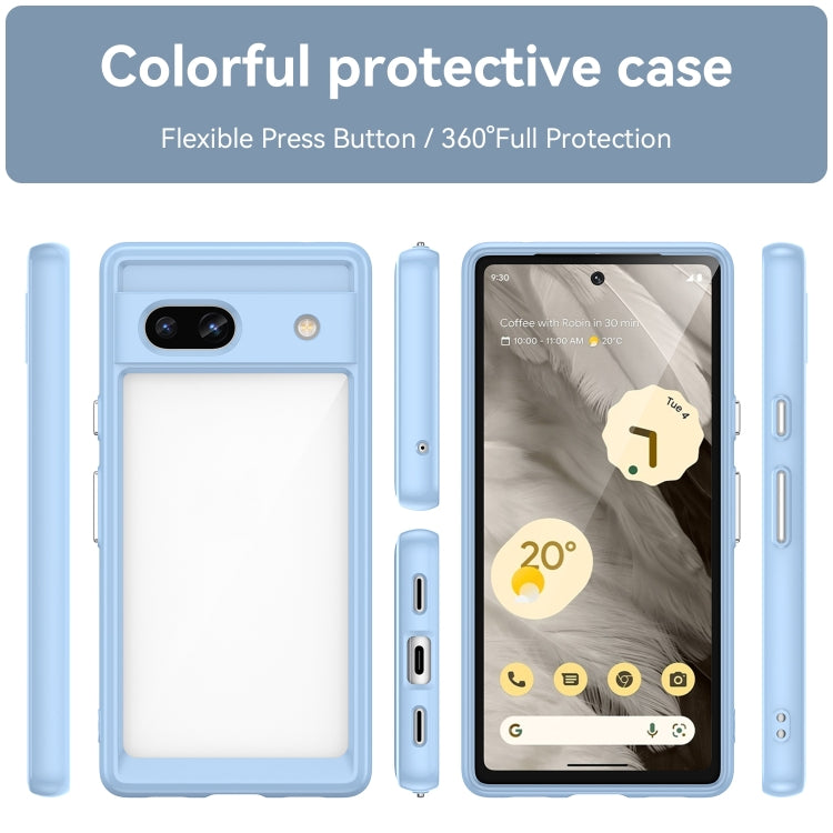 For Google Pixel 7a Colorful Series Acrylic + TPU Phone Case(Blue) - Google Cases by buy2fix | Online Shopping UK | buy2fix
