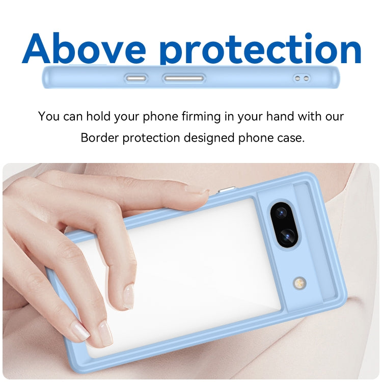 For Google Pixel 7a Colorful Series Acrylic + TPU Phone Case(Blue) - Google Cases by buy2fix | Online Shopping UK | buy2fix
