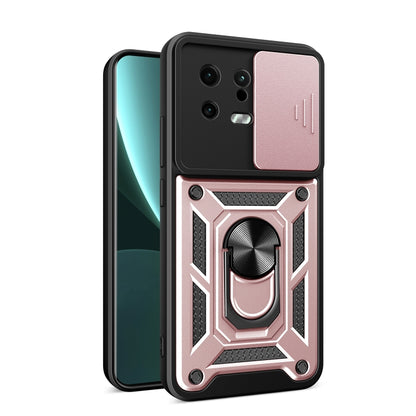 For Xiaomi 13 Sliding Camera Cover Design Phone Case(Rose Gold) - 13 Cases by buy2fix | Online Shopping UK | buy2fix