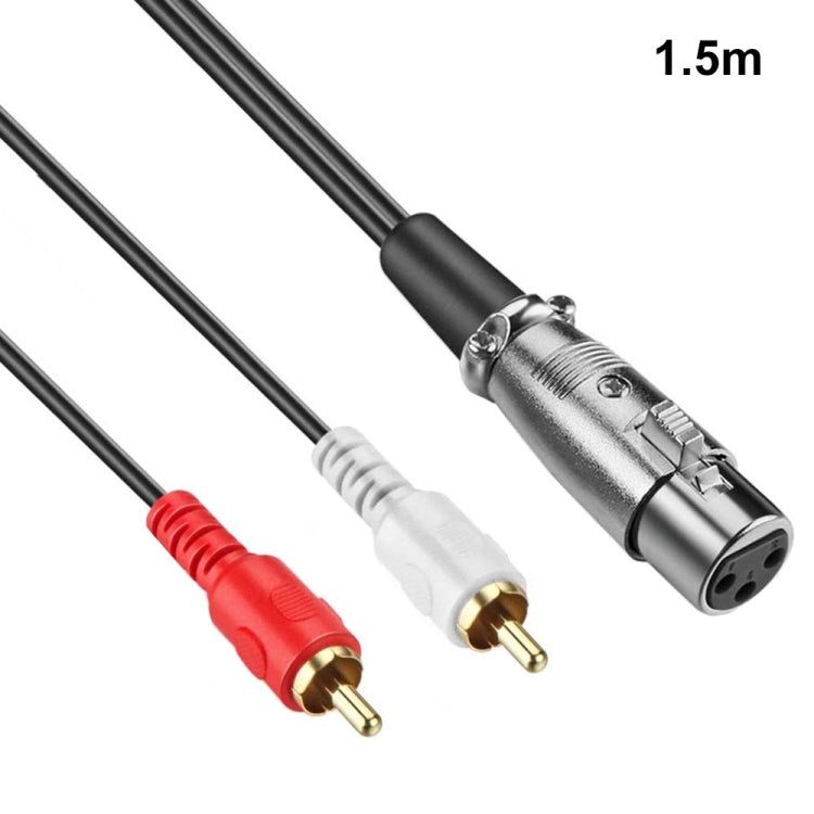 JUNSUNMAY 2 RCA Male to XLR Female Stereo Audio Cable, Cable Length:1.5m - RCA Cable by JUNSUNMAY | Online Shopping UK | buy2fix