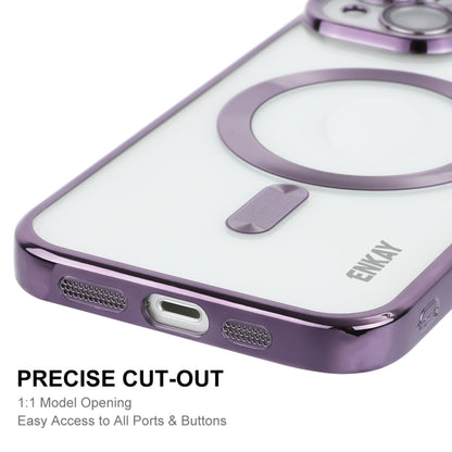 For iPhone 13 ENKAY Electroplated MagSafe Shockproof TPU Phone Case with Lens Film(Purple) - iPhone 13 Cases by ENKAY | Online Shopping UK | buy2fix