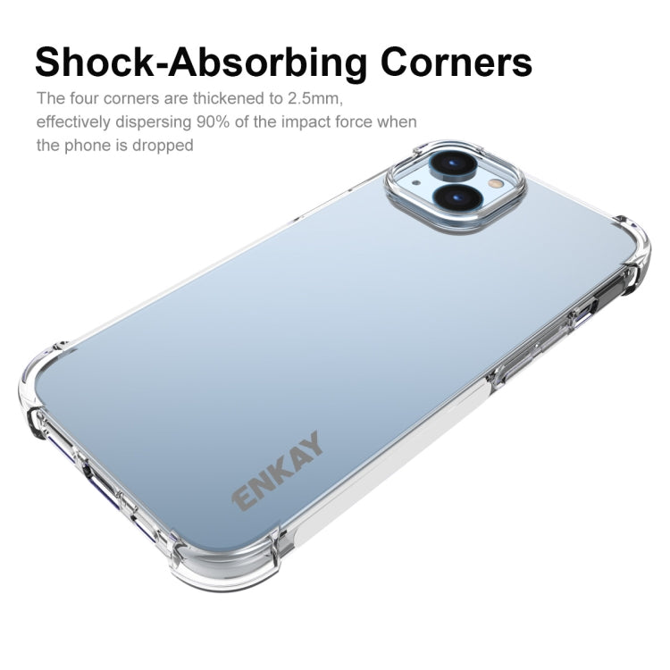 For iPhone 15 Plus ENKAY Transparent TPU Shockproof Phone Case with Glass Film - iPhone 15 Plus Cases by ENKAY | Online Shopping UK | buy2fix