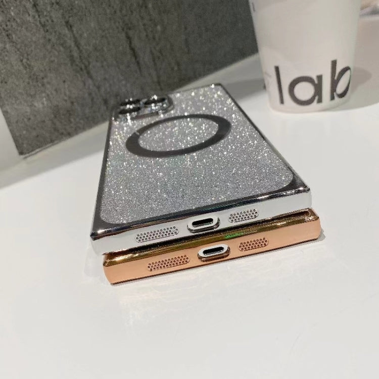 For iPhone 13 Pro Square Gradient Magsafe Electroplating TPU Phone Case(Silver) - iPhone 13 Pro Cases by buy2fix | Online Shopping UK | buy2fix